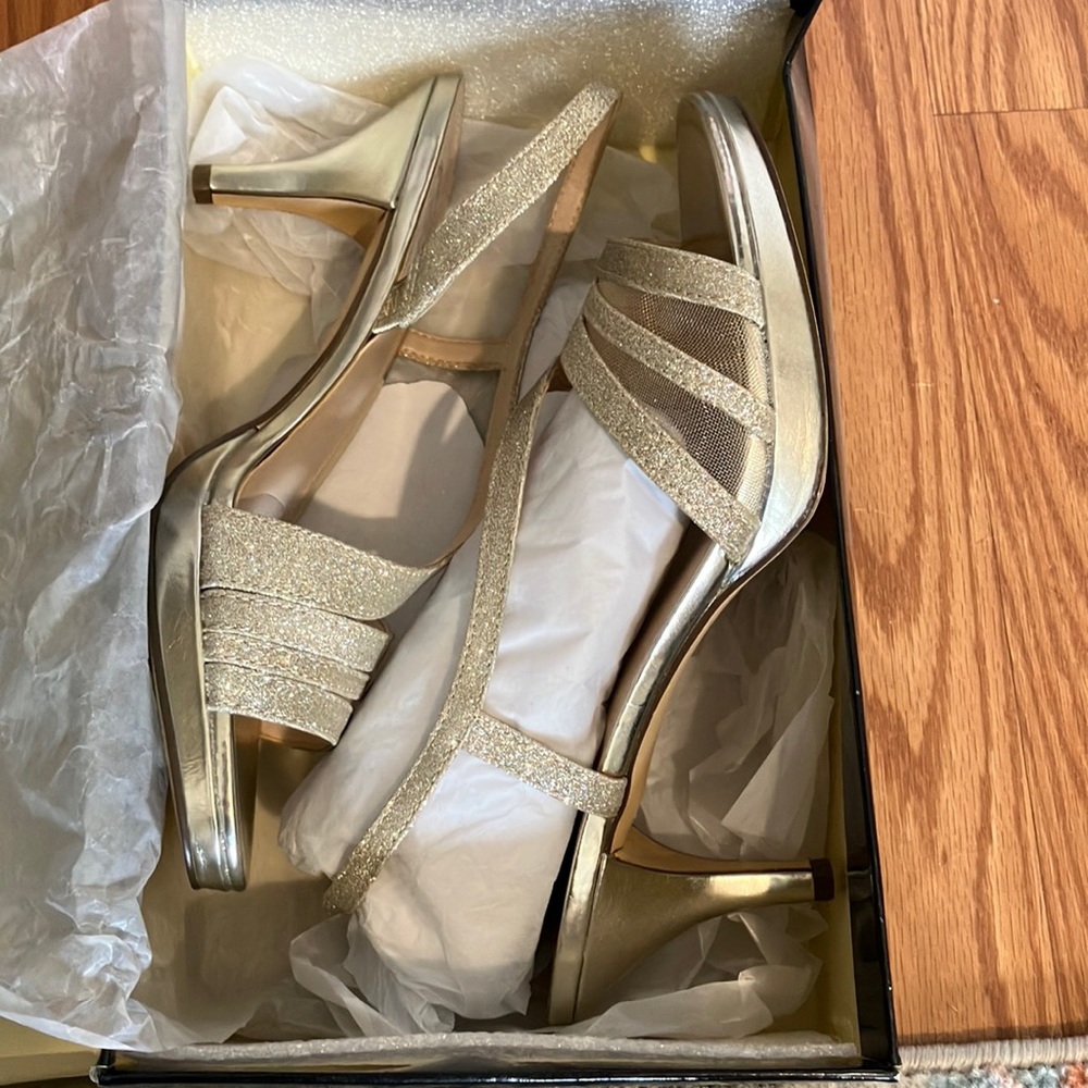 Brand new gold formal heels